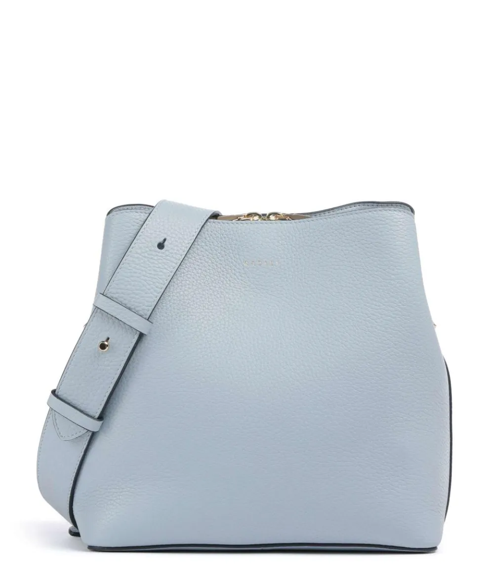 Dukes Place Medium Umhängetasche genarbtes Rindsleder hellblau
