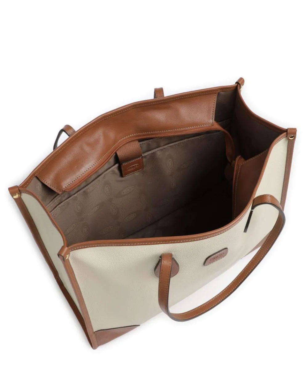 Firenze Shopper 14″ Lederimitat elfenbein/braun