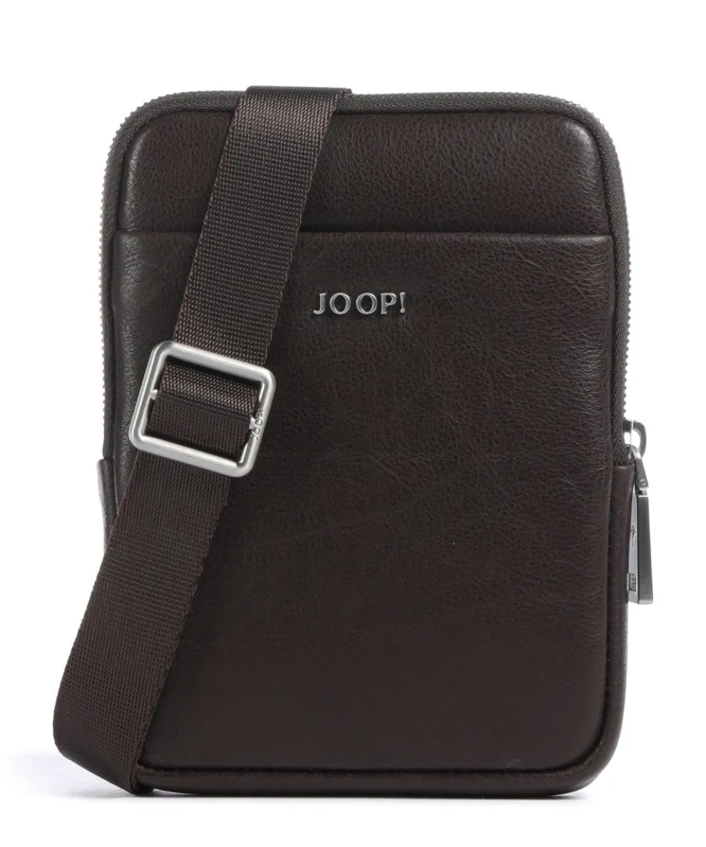 Treviso Rafael Umhängetasche fein genarbtes Leder dunkelbraun