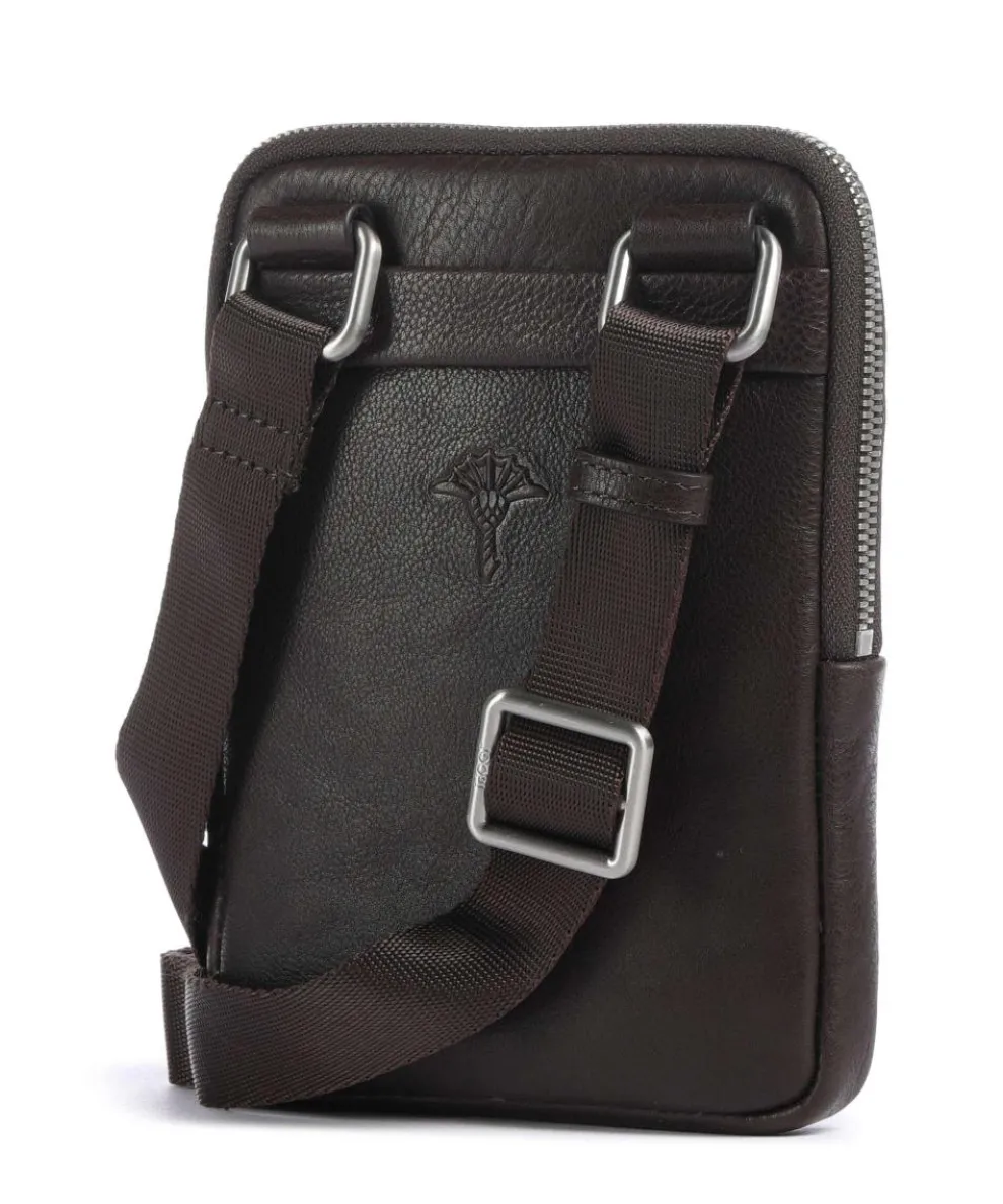 Treviso Rafael Umhängetasche fein genarbtes Leder dunkelbraun