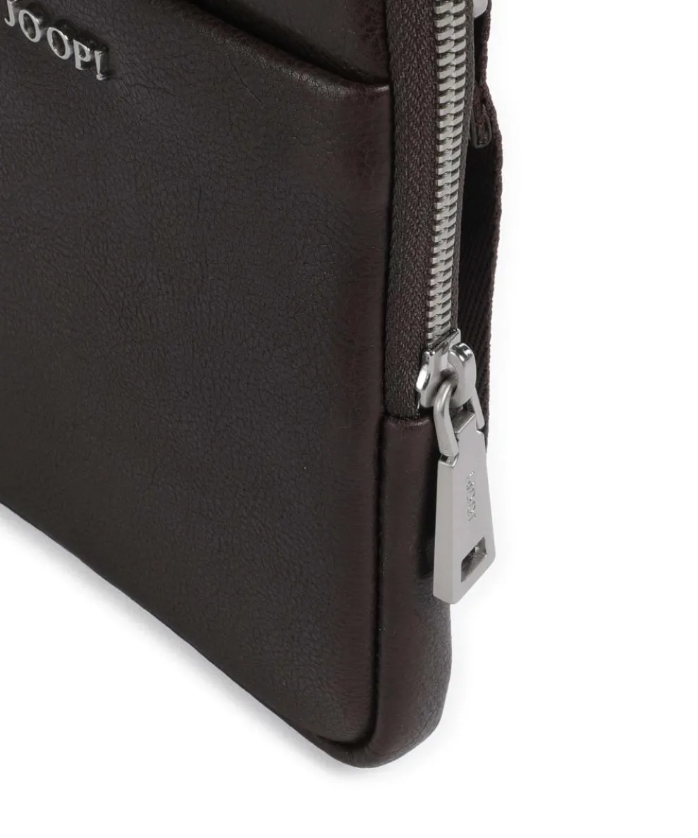 Treviso Rafael Umhängetasche fein genarbtes Leder dunkelbraun