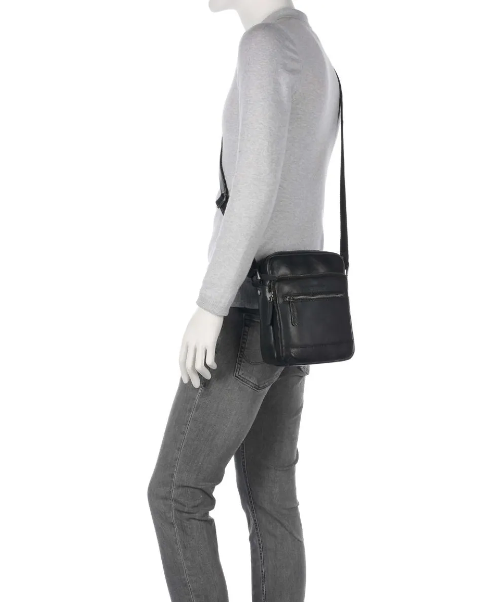 Novum Amantea Umhängetasche fein genarbtes Rindsleder schwarz