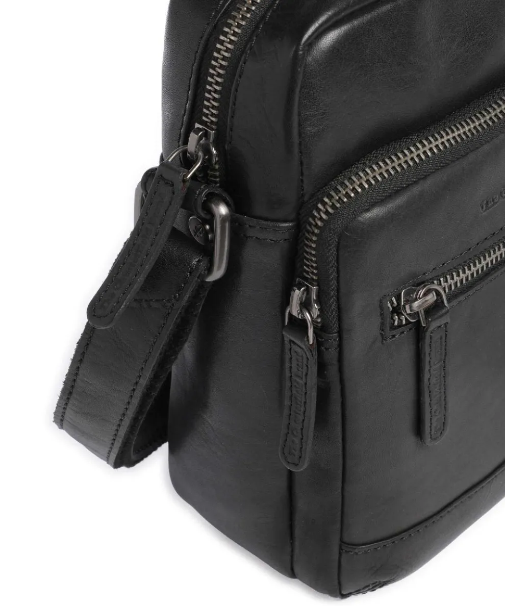 Novum Amantea Umhängetasche fein genarbtes Rindsleder schwarz