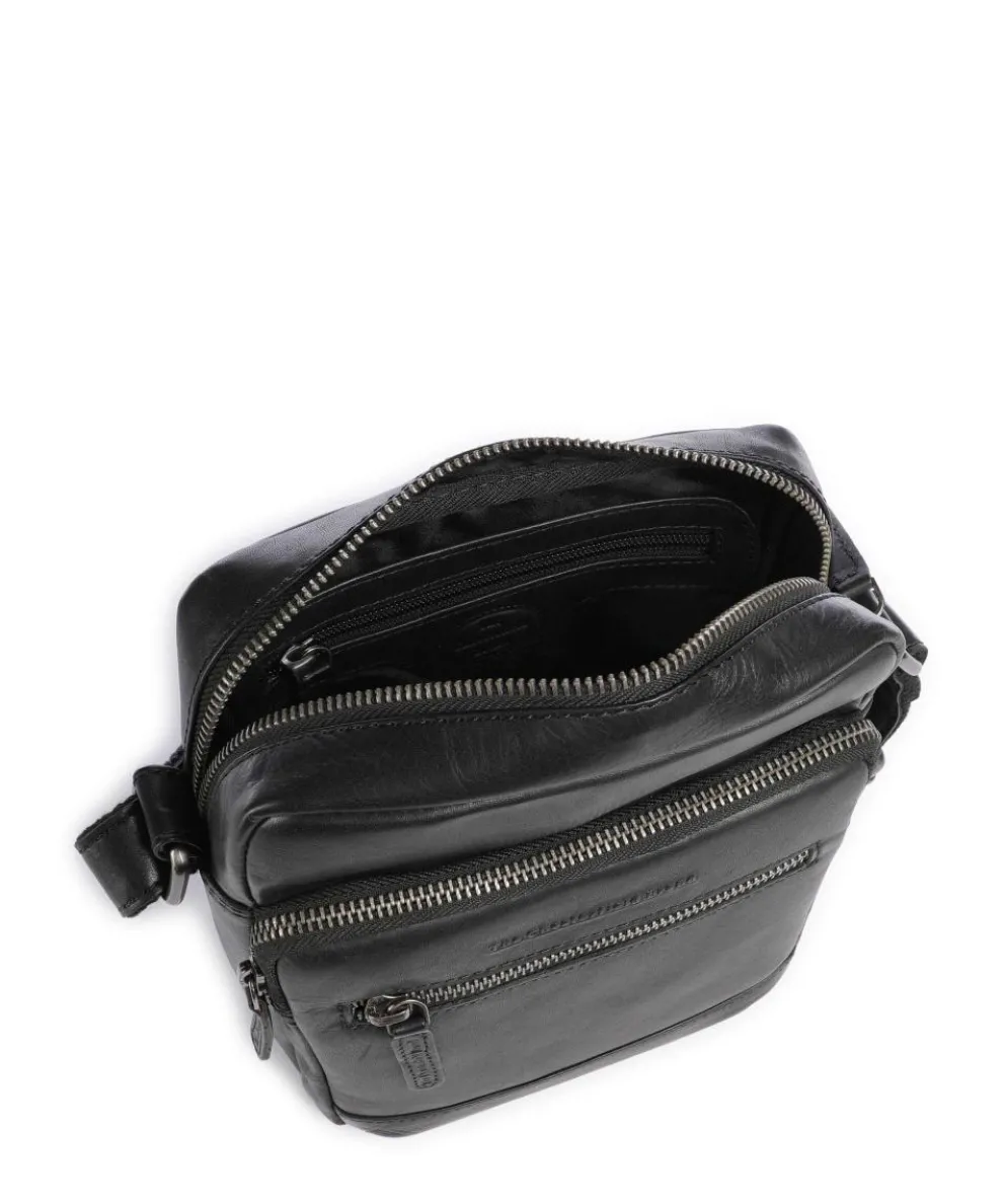 Novum Amantea Umhängetasche fein genarbtes Rindsleder schwarz