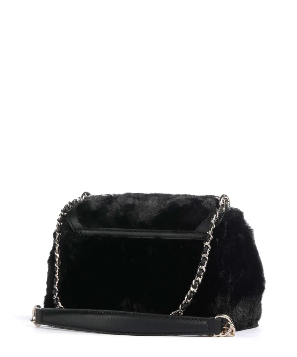 Mileva Schultertasche Kunstfell schwarz