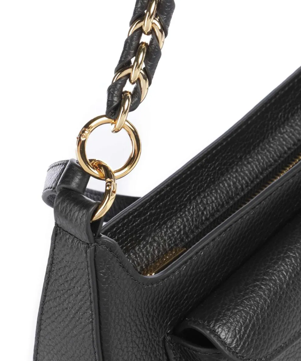 Beat Schultertasche genarbtes Rindsleder schwarz