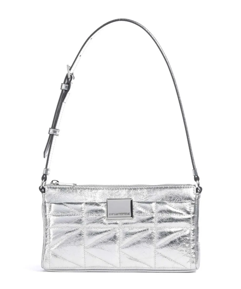 K/Kuilt Small Schultertasche Lederimitat silber