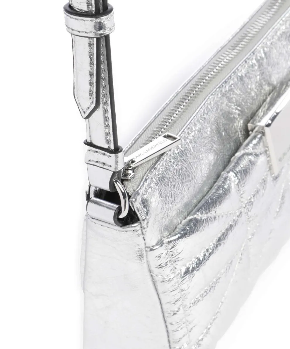K/Kuilt Small Schultertasche Lederimitat silber