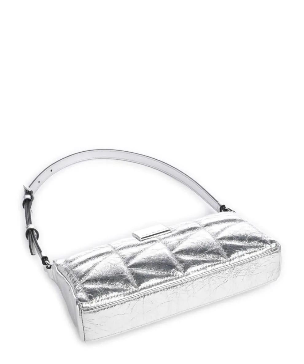 K/Kuilt Small Schultertasche Lederimitat silber