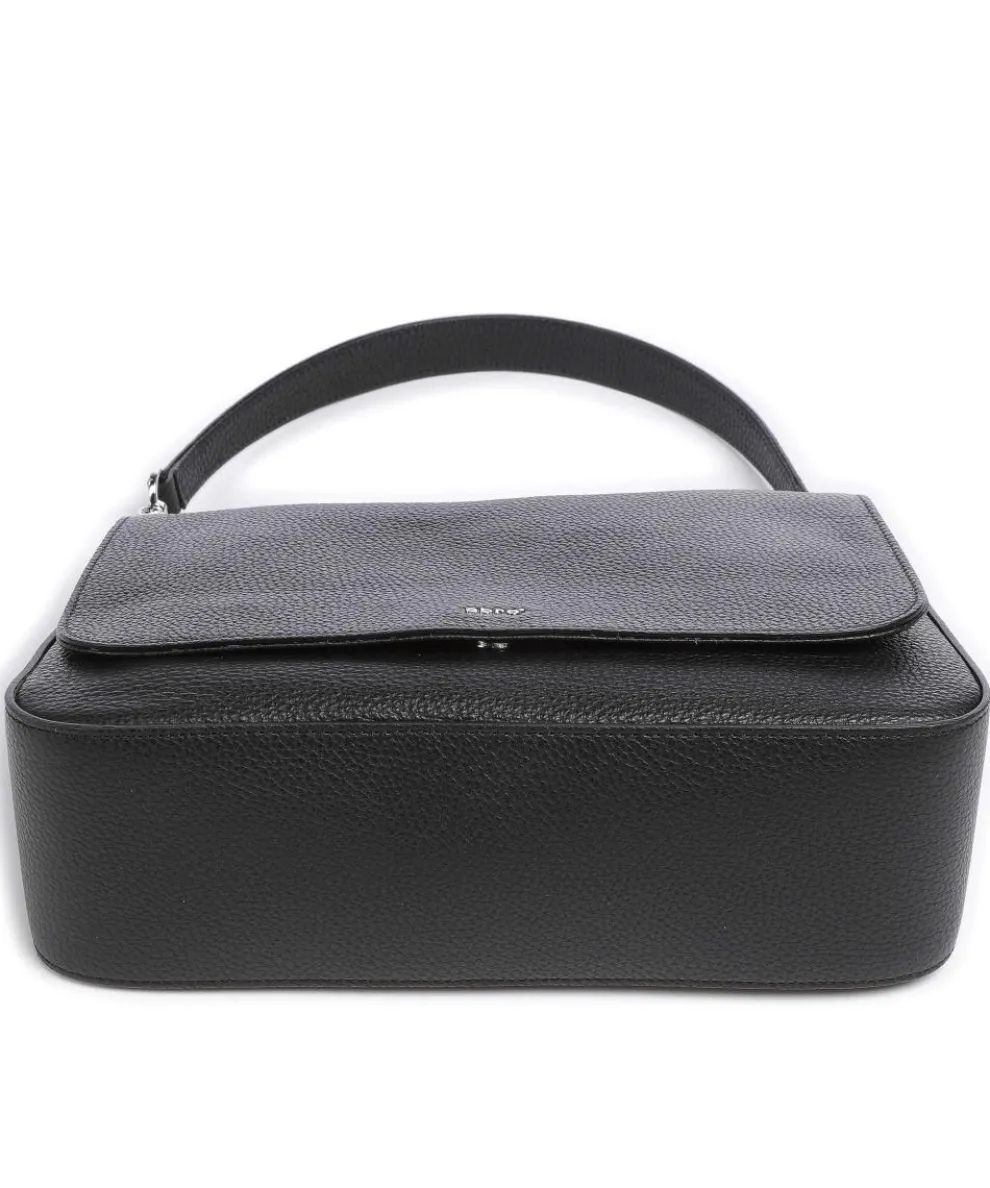 Adria Lulu Schultertasche genarbtes Rindsleder schwarz