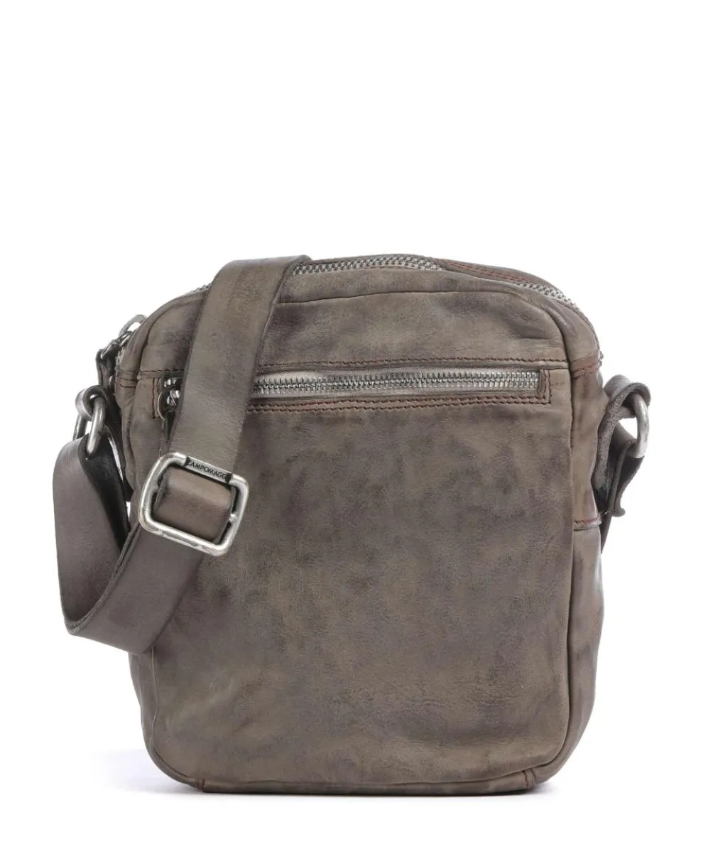 Umhängetasche fein genarbtes Rindsleder grau