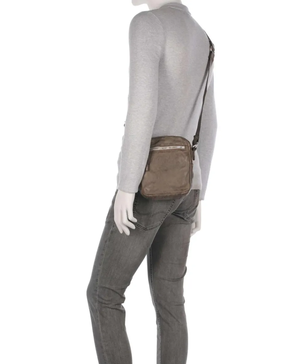 Umhängetasche fein genarbtes Rindsleder grau