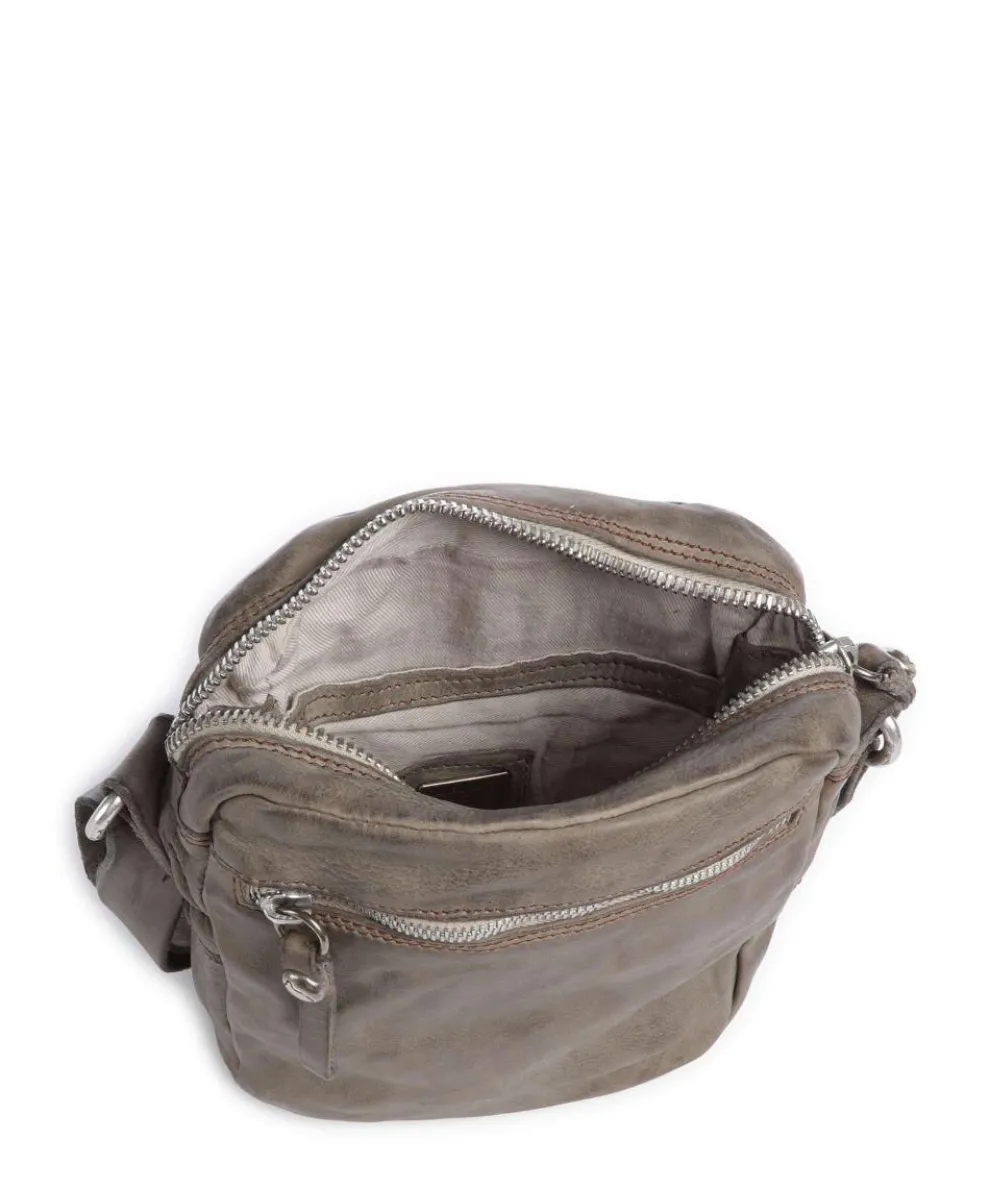 Umhängetasche fein genarbtes Rindsleder grau