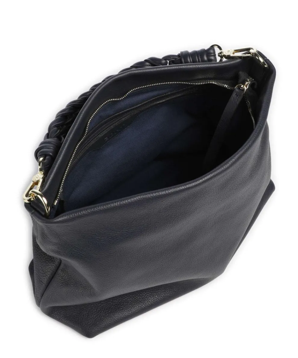 Dalia Soley Beuteltasche genarbtes Leder navy