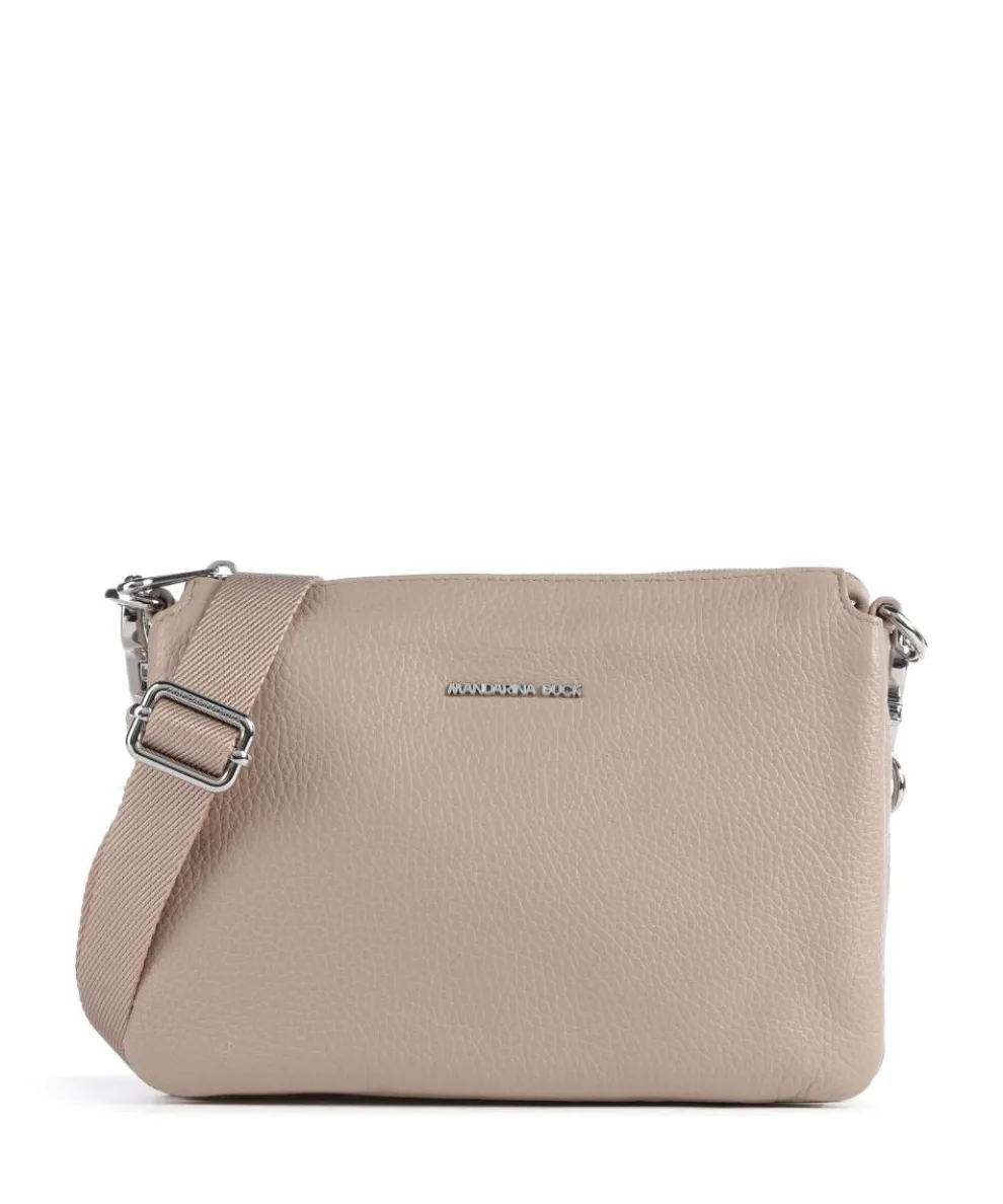 Mellow Leather Umhängetasche genarbtes Kalbsleder taupe