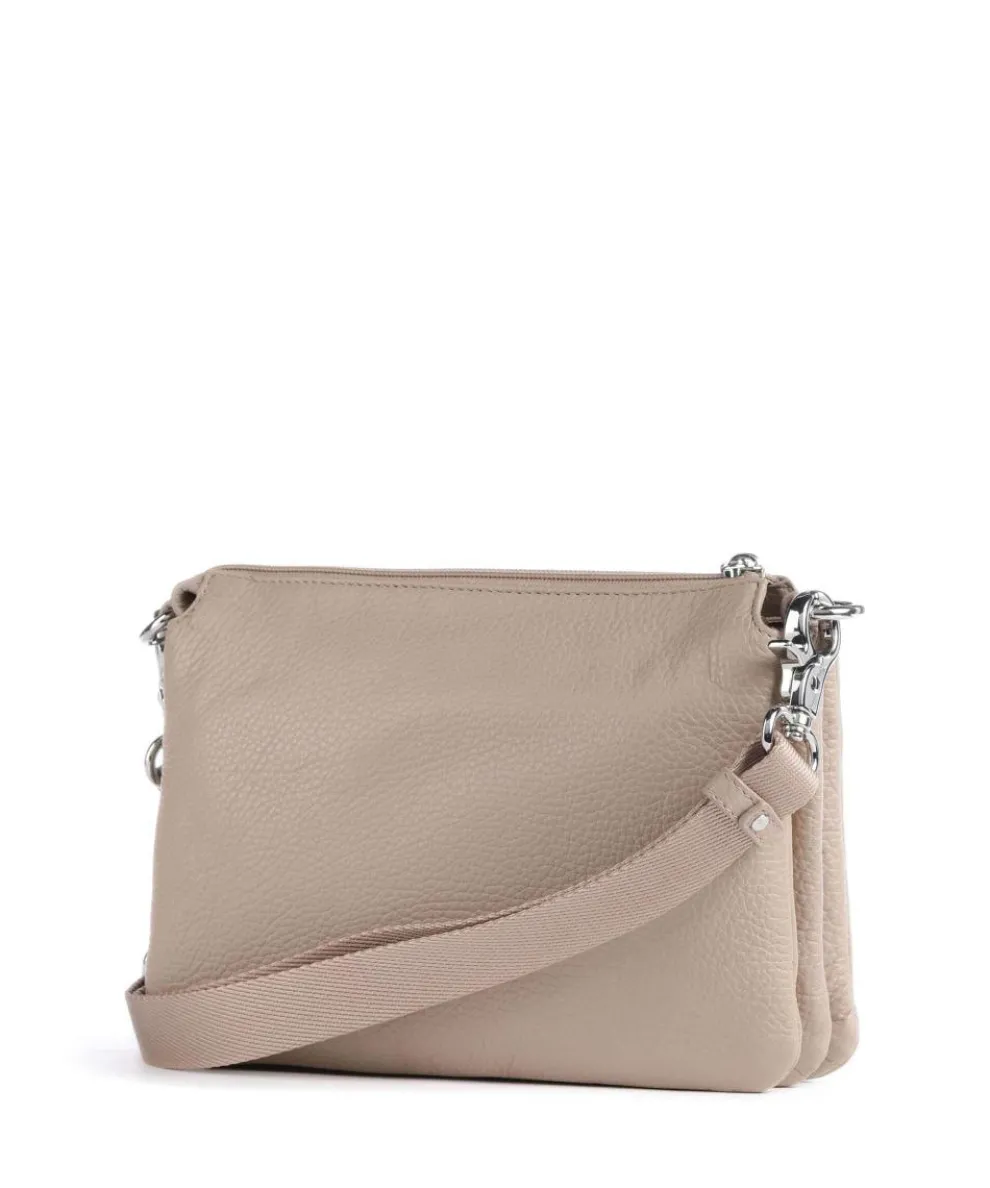 Mellow Leather Umhängetasche genarbtes Kalbsleder taupe