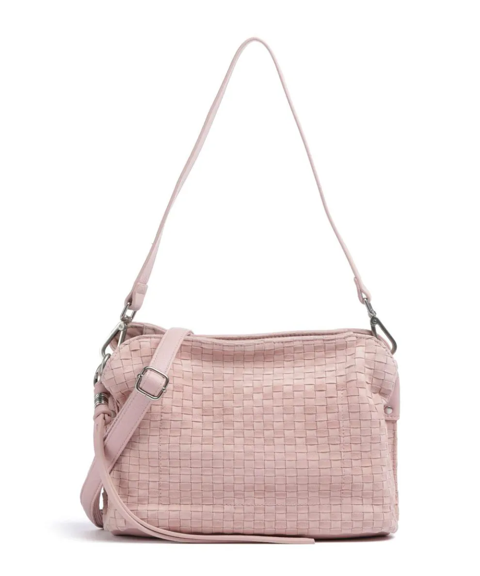 Weave Harmony Schultertasche aufgerautes Leder rosa