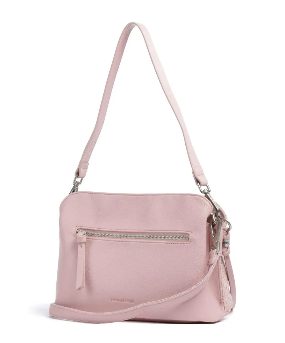 Weave Harmony Schultertasche aufgerautes Leder rosa