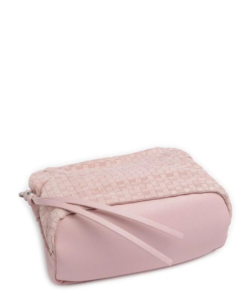 Weave Harmony Schultertasche aufgerautes Leder rosa