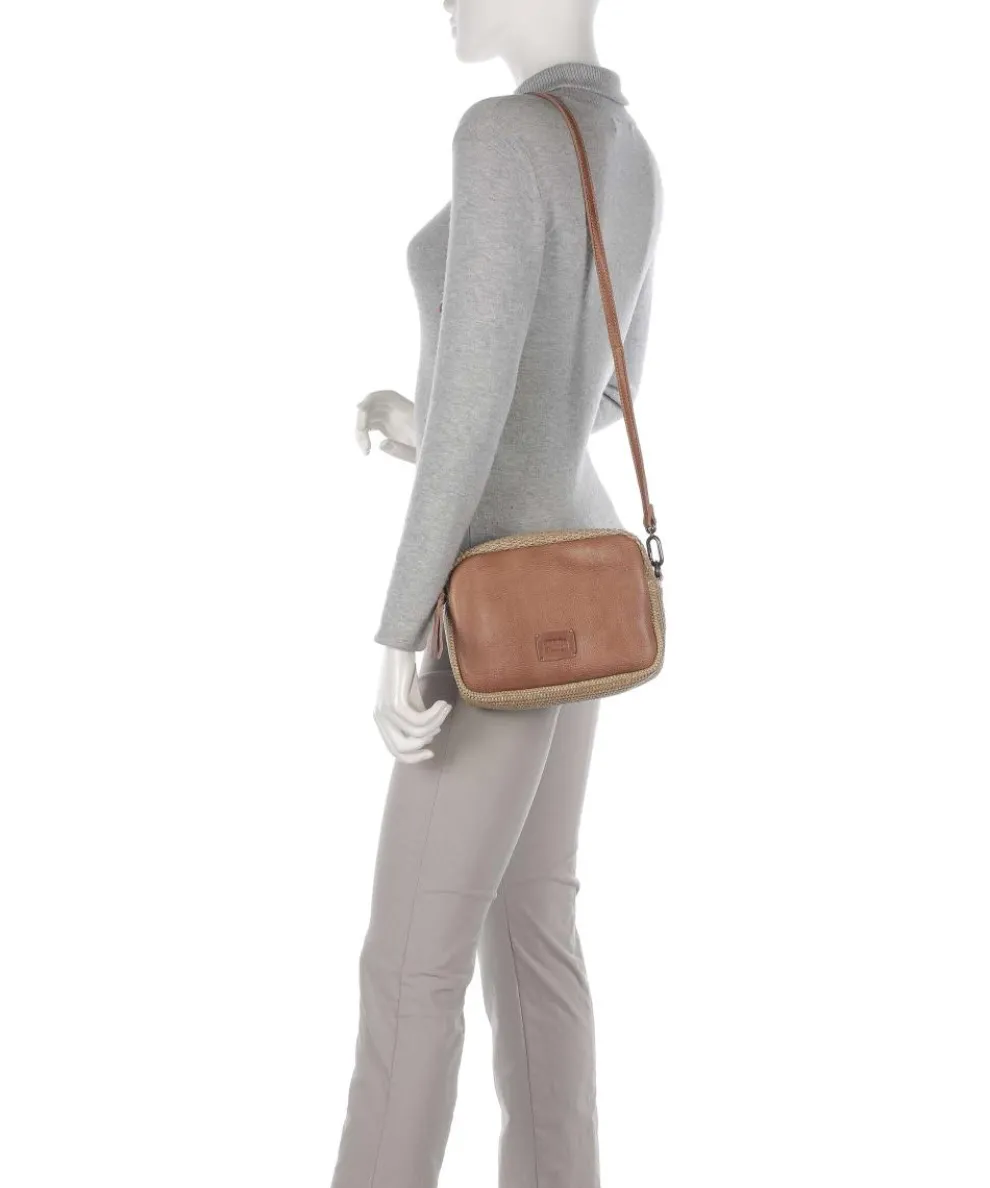 Sea you soon Umhängetasche genarbtes Leder, Polypropylen karamellbraun