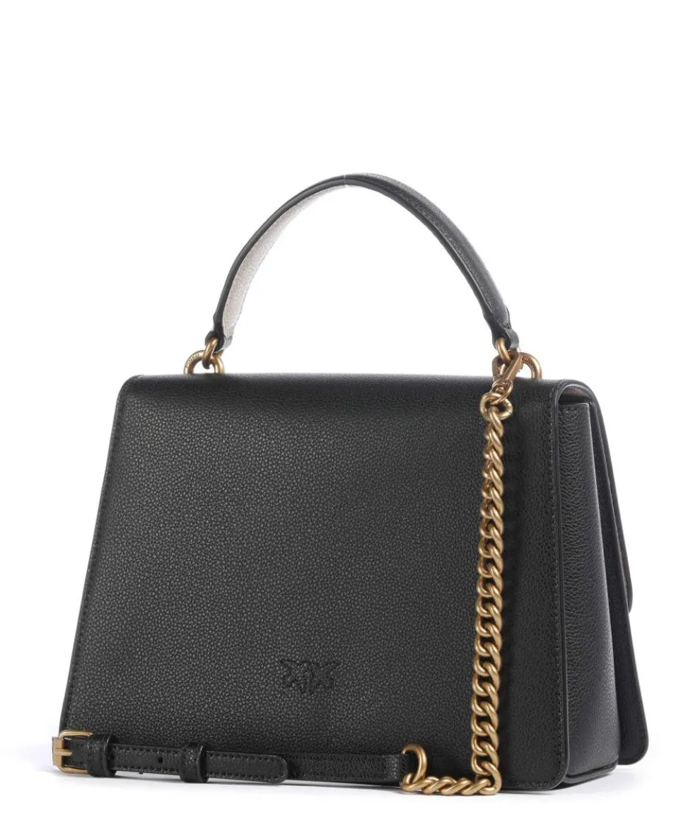 Love One Classic Handtasche genarbtes Leder schwarz