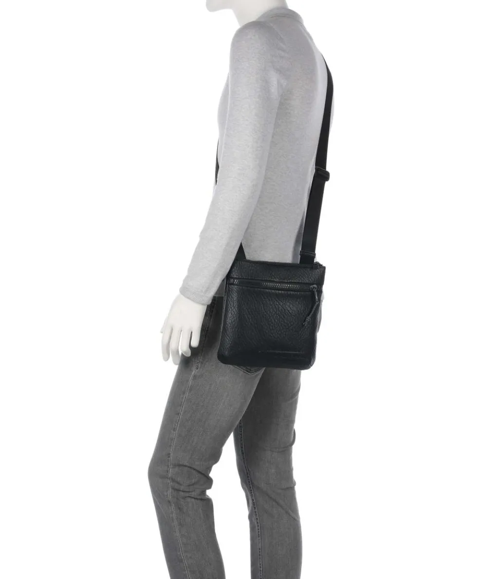 Venice Umhängetasche Lederimitat schwarz