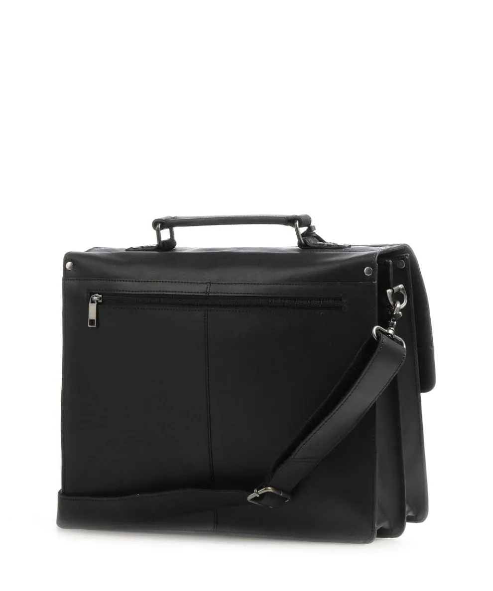 Vintage Scott Aktentasche fein genarbtes Leder schwarz