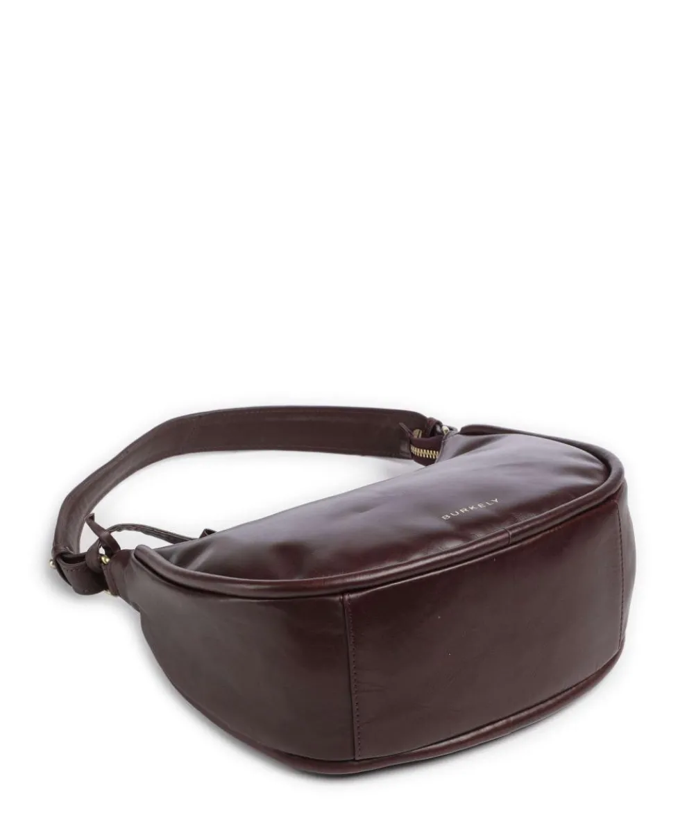 Vintage Veda Schultertasche fein genarbtes Leder dunkelrot