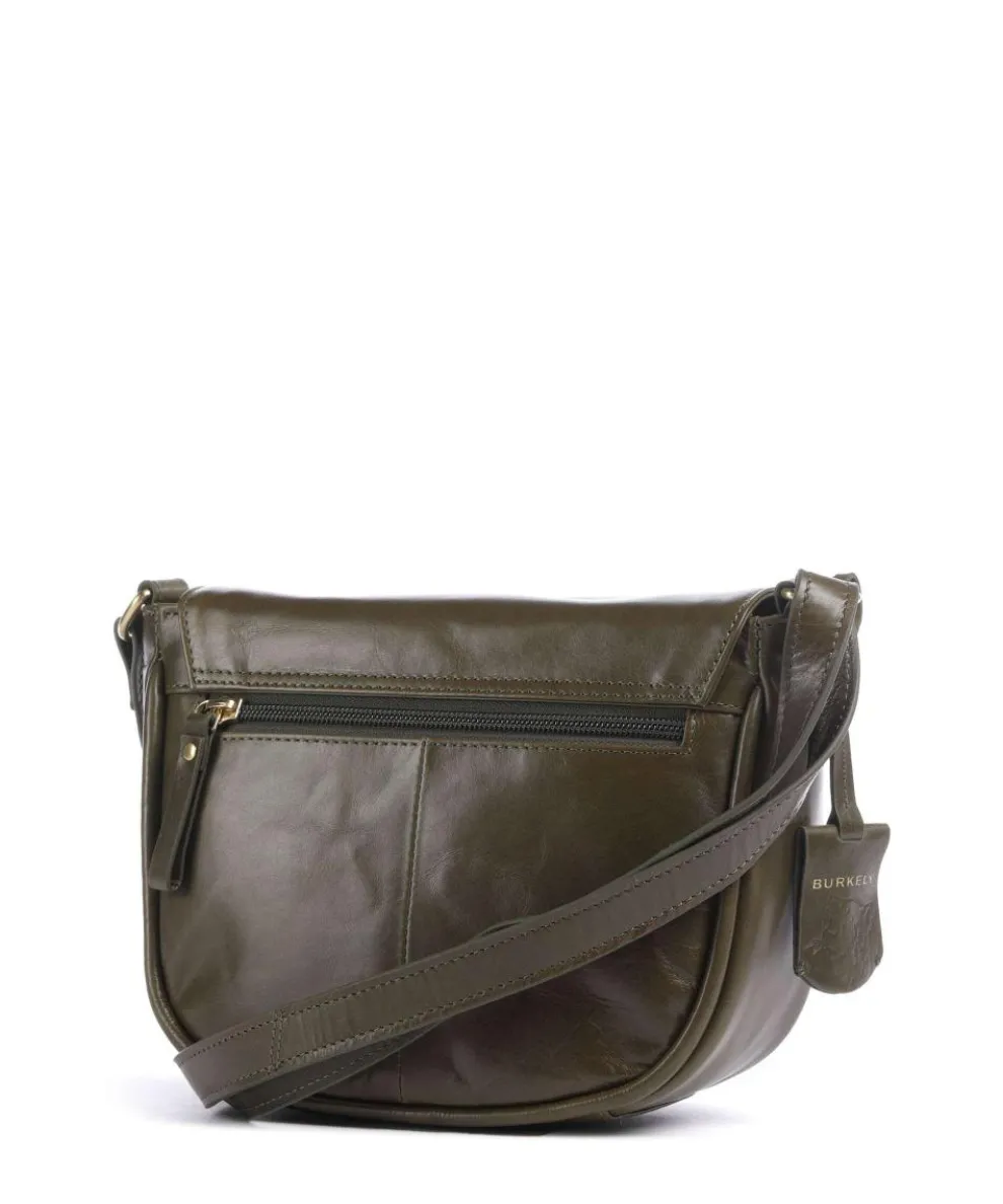 Vintage Veda Umhängetasche fein genarbtes Leder olivgrün