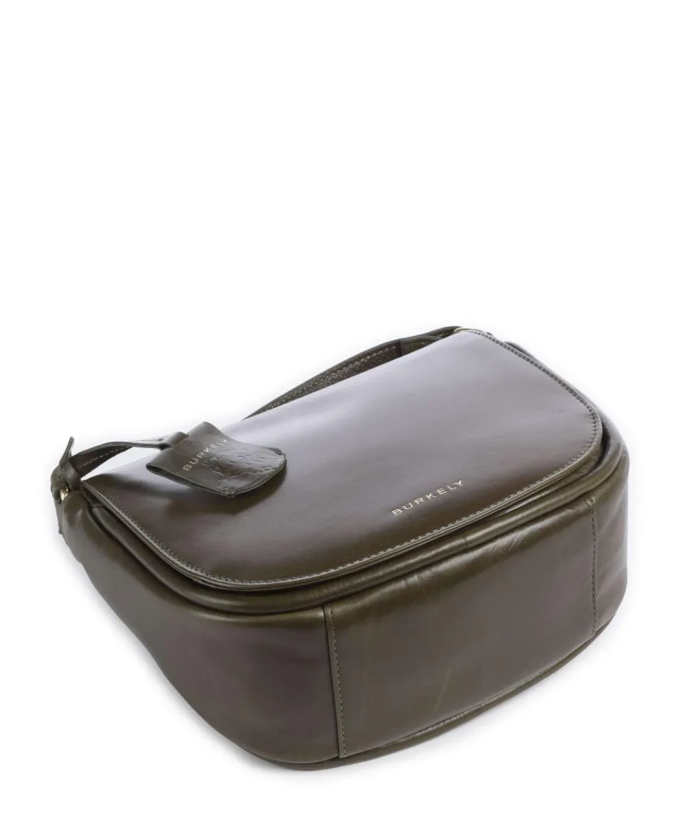 Vintage Veda Umhängetasche fein genarbtes Leder olivgrün