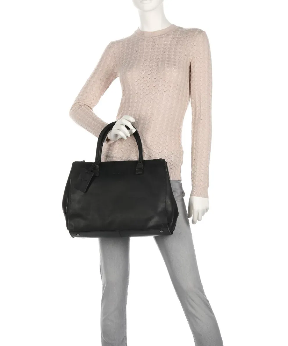 Vintage Wieske Handtasche Kalbsleder schwarz