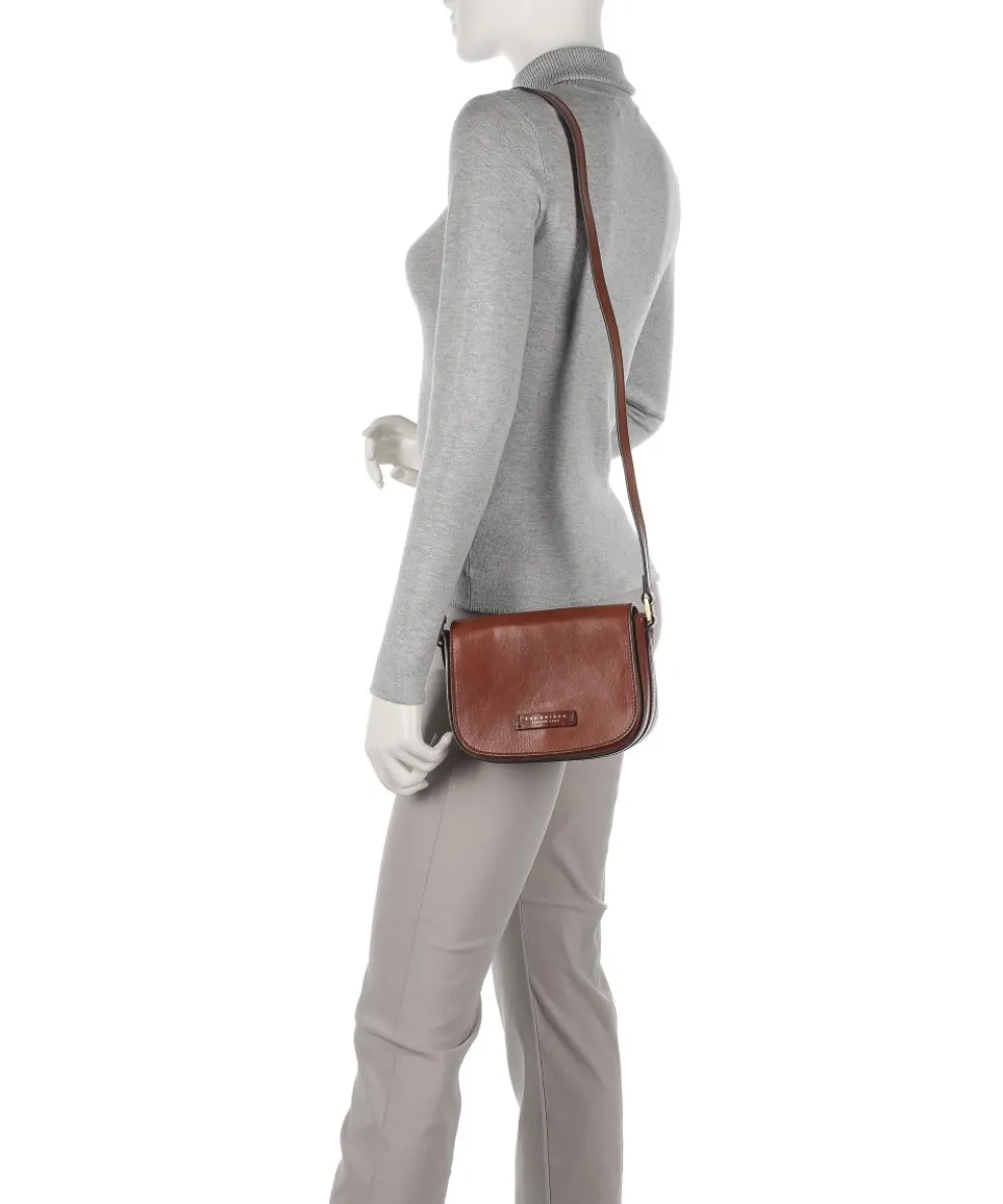 Vittoria Umhängetasche glattes Rindsleder braun