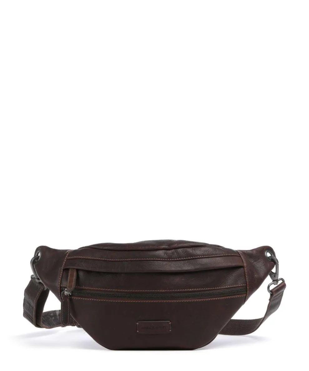 Porto 1 Gürteltasche genarbtes Leder dunkelbraun