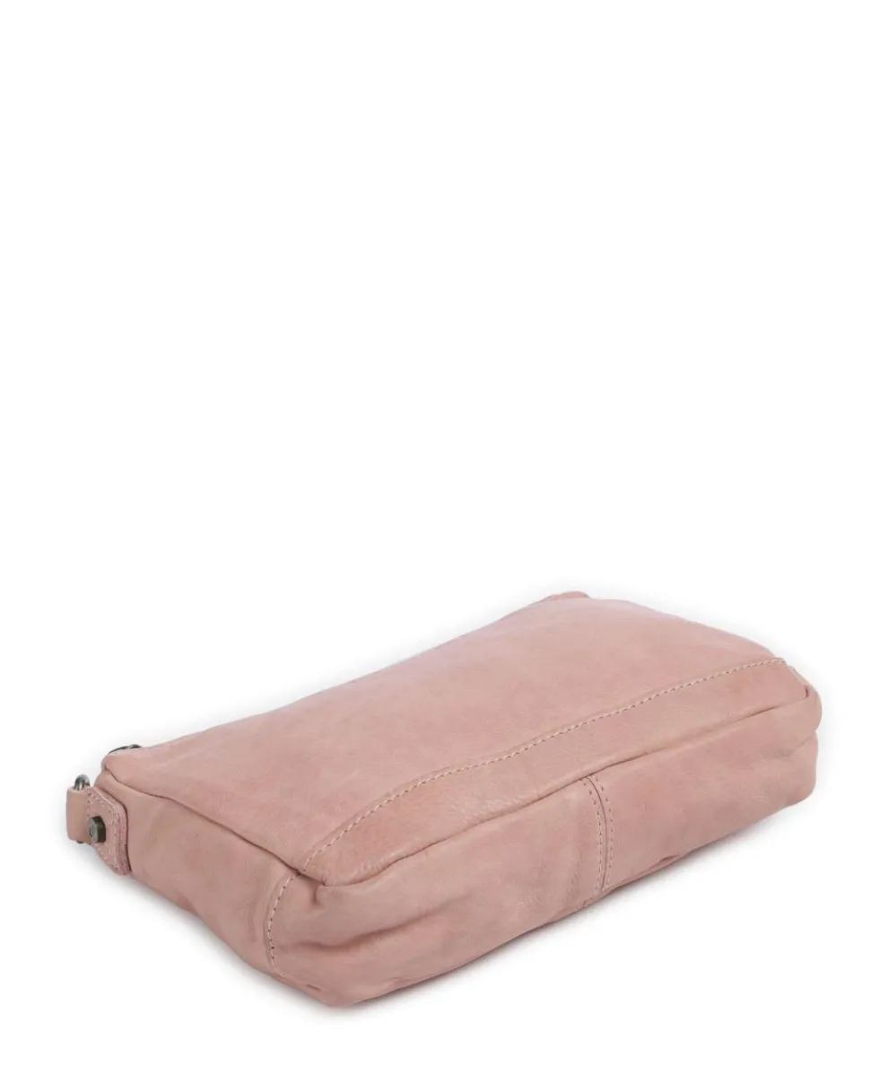 Washed Waxed Cow Irving Schultertasche genarbtes Rindsleder altrosa