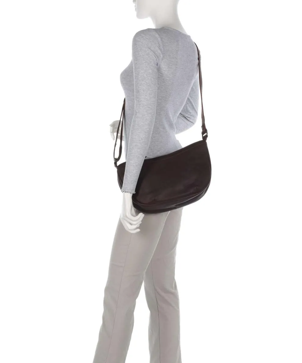 Cow Wax Pull Up Piemonte Umhängetasche Pull-Up Rindsleder dunkelbraun