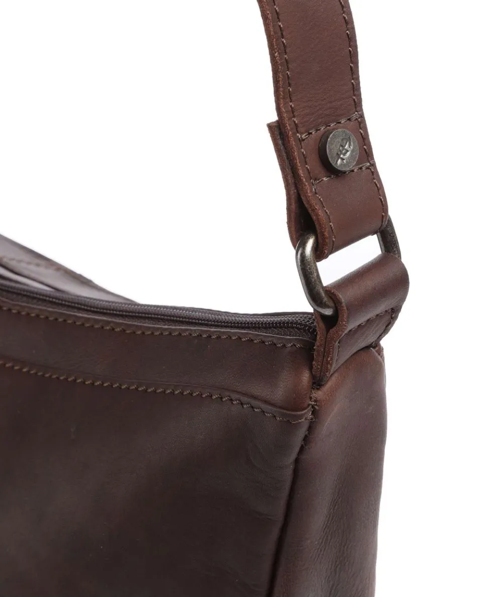 Cow Wax Pull Up Piemonte Umhängetasche Pull-Up Rindsleder dunkelbraun