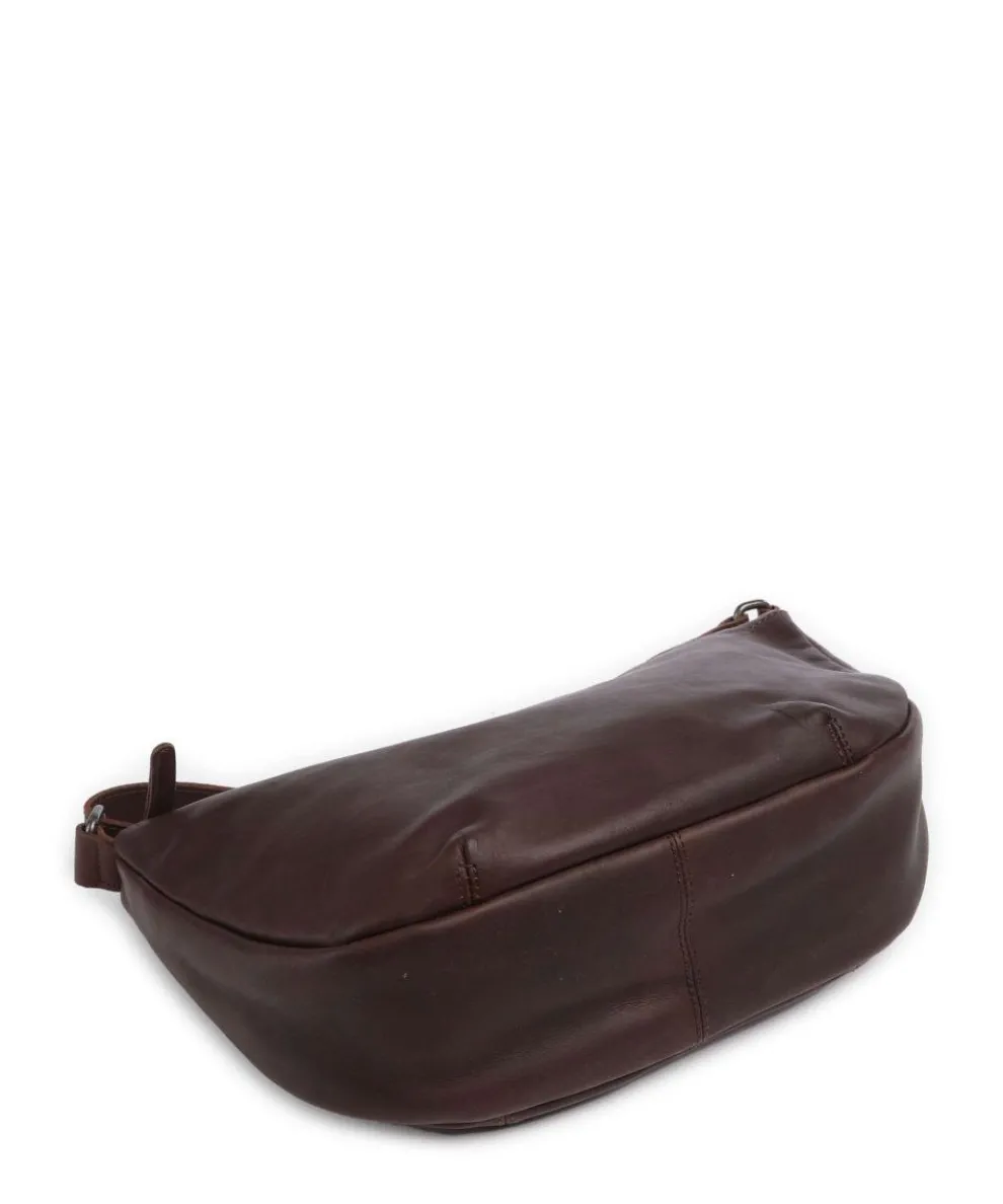 Cow Wax Pull Up Piemonte Umhängetasche Pull-Up Rindsleder dunkelbraun