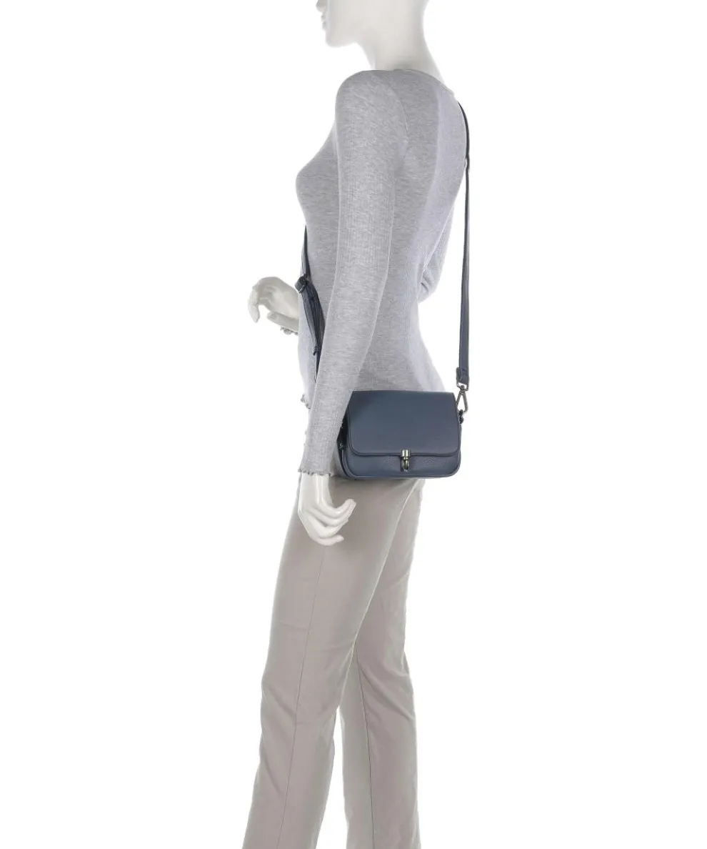 Bestie Umhängetasche recyceltes Leder blaugrau