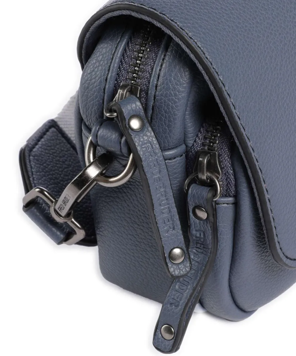 Bestie Umhängetasche recyceltes Leder blaugrau