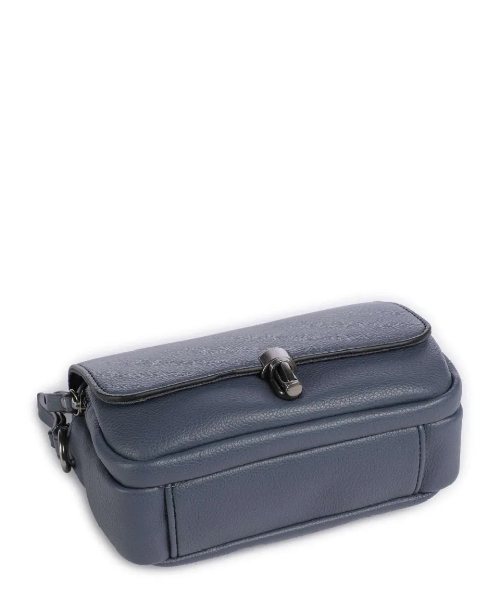 Bestie Umhängetasche recyceltes Leder blaugrau