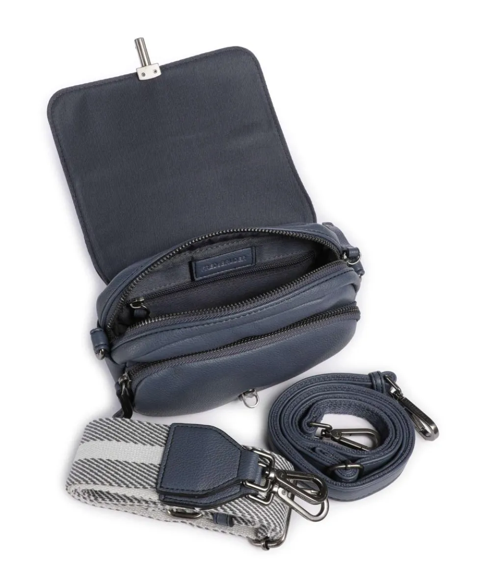 Bestie Umhängetasche recyceltes Leder blaugrau