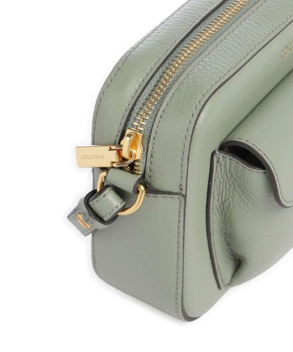 Beat Soft Umhängetasche genarbtes Leder graugrün