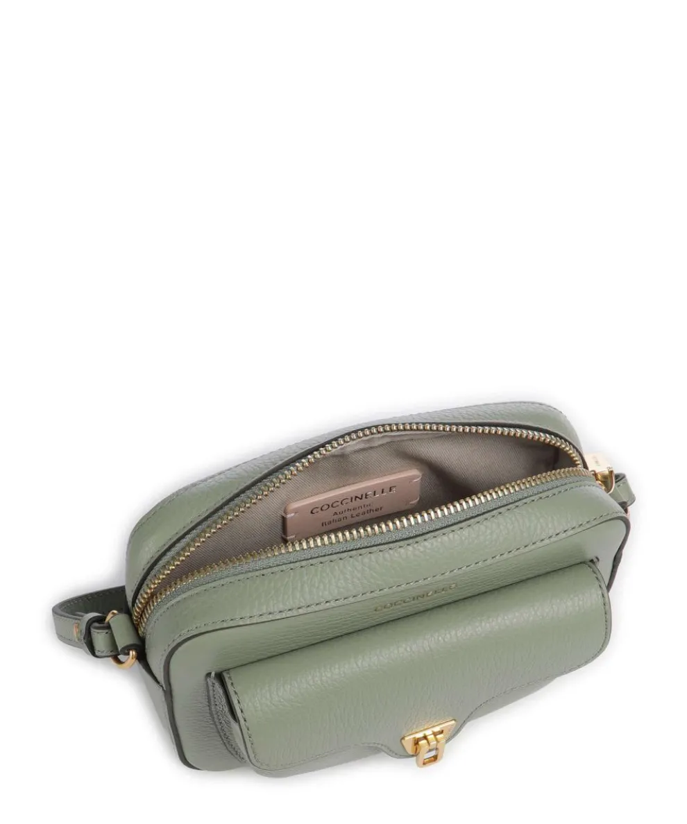 Beat Soft Umhängetasche genarbtes Leder graugrün