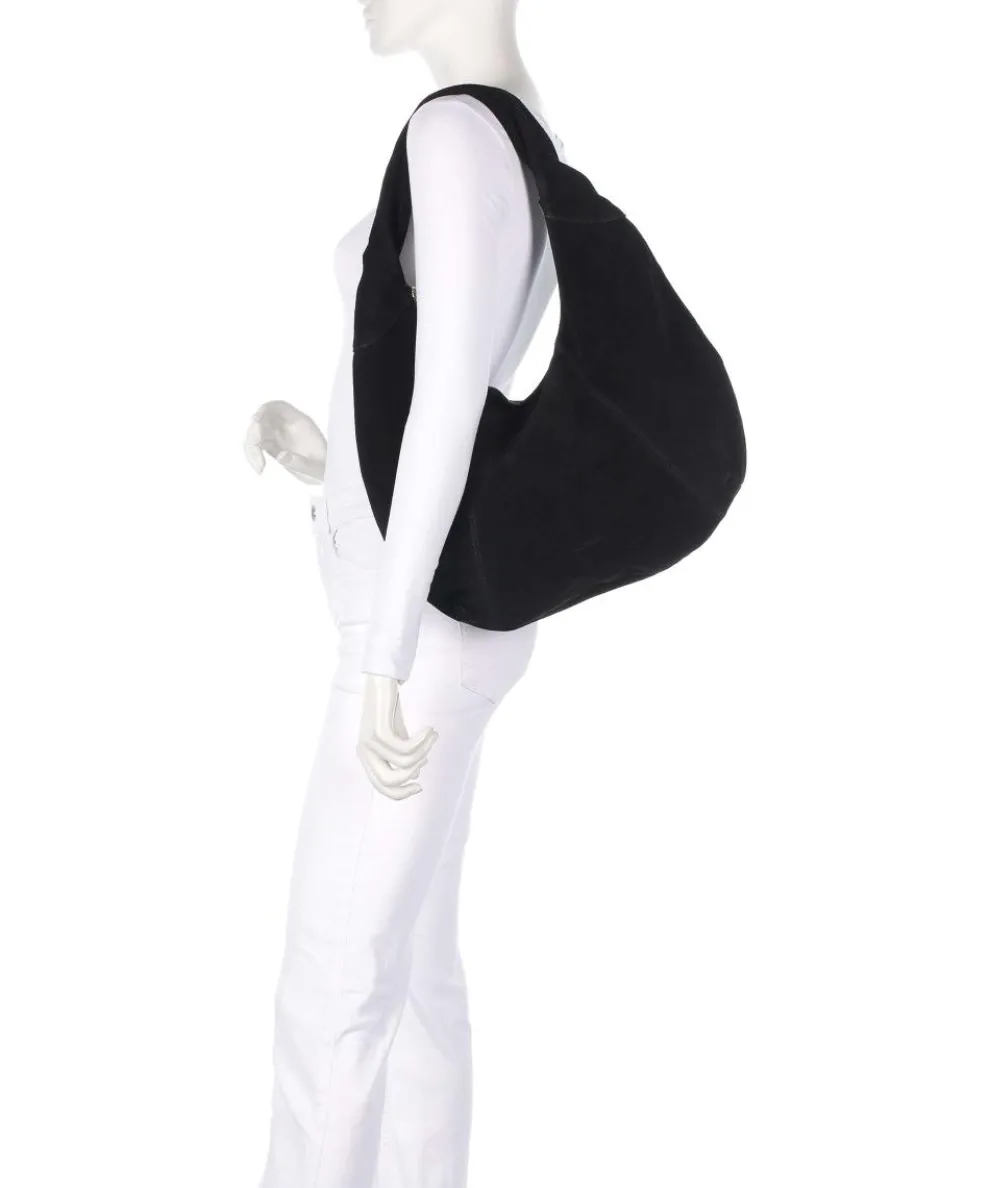 Suede Gabi Beuteltasche aufgerautes Rindsleder schwarz