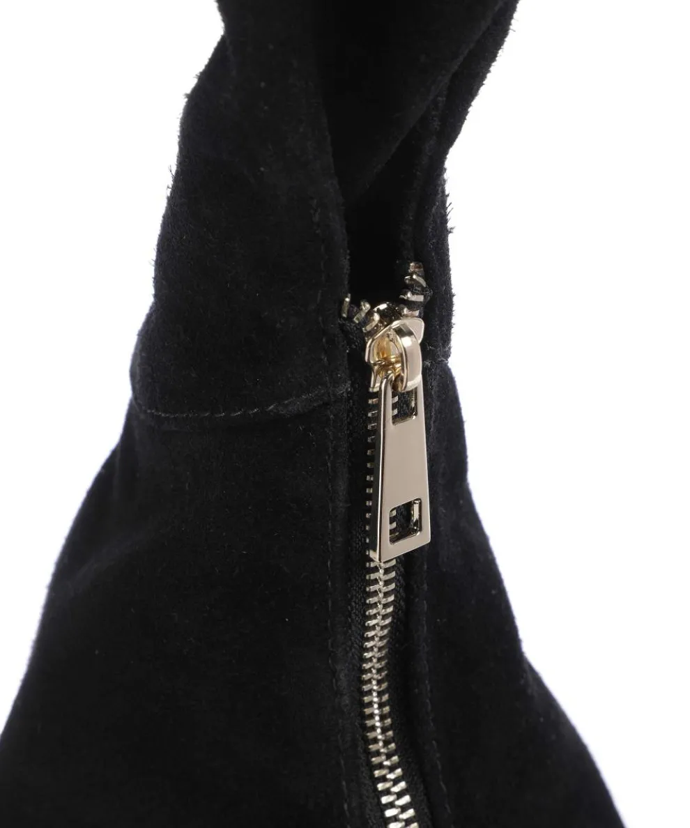 Suede Gabi Beuteltasche aufgerautes Rindsleder schwarz