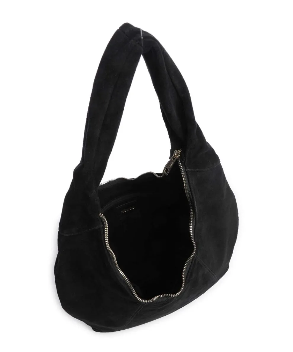 Suede Gabi Beuteltasche aufgerautes Rindsleder schwarz