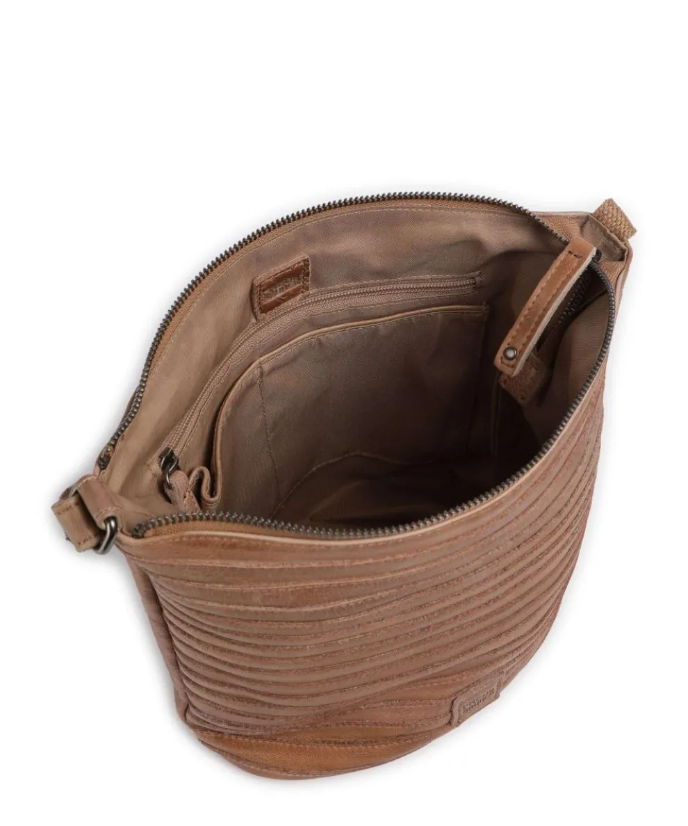 Gürtelinchen Umhängetasche genarbtes Rindsleder karamellbraun