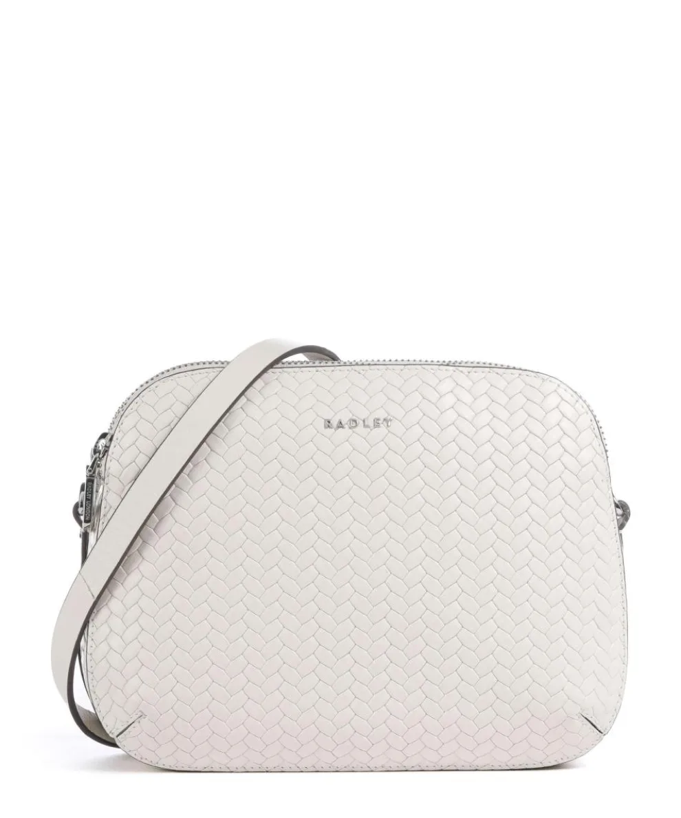 Dukes Place Umhängetasche geprägtes Rindsleder, fein genarbtes Rindsleder elfenbein