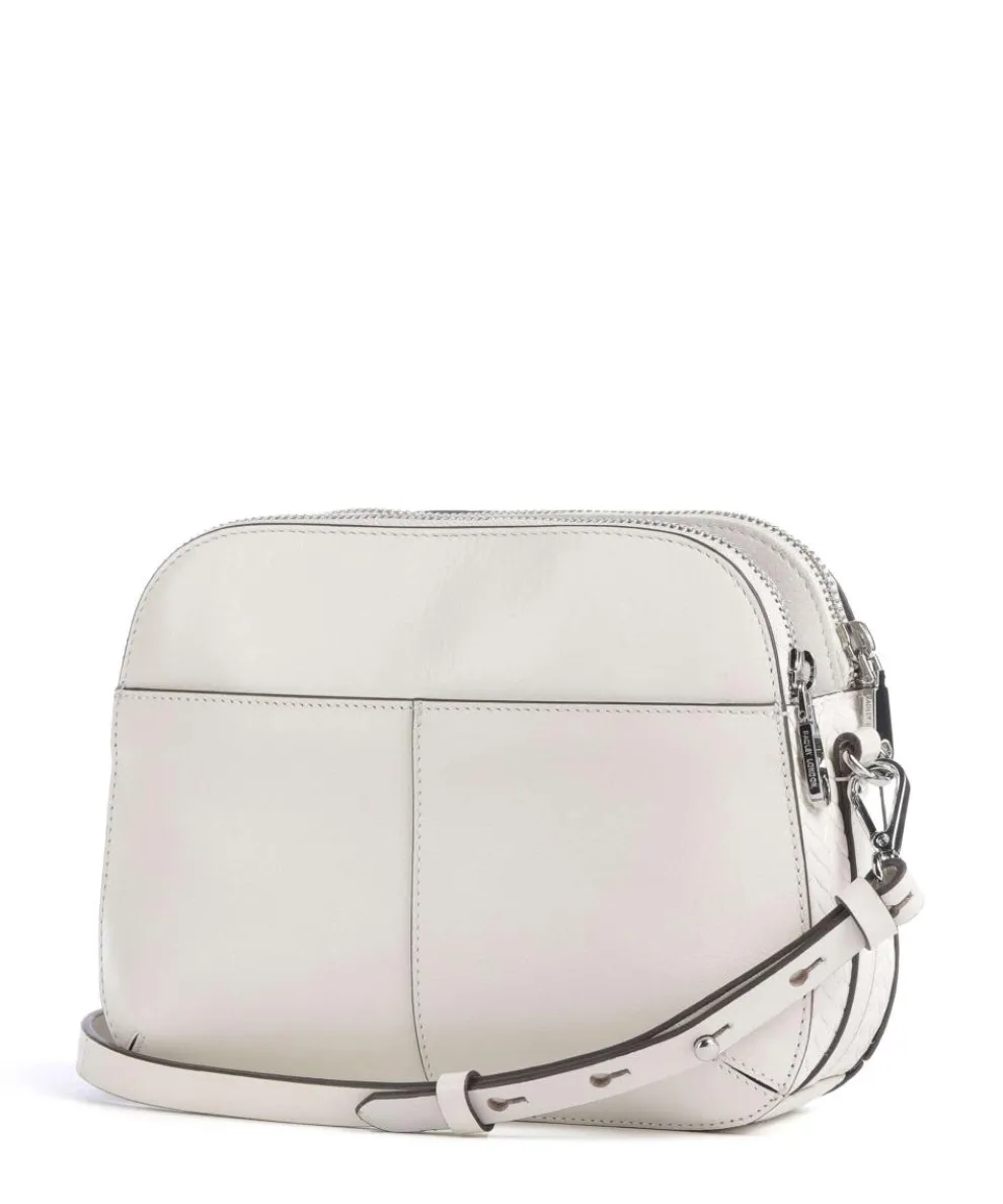 Dukes Place Umhängetasche geprägtes Rindsleder, fein genarbtes Rindsleder elfenbein