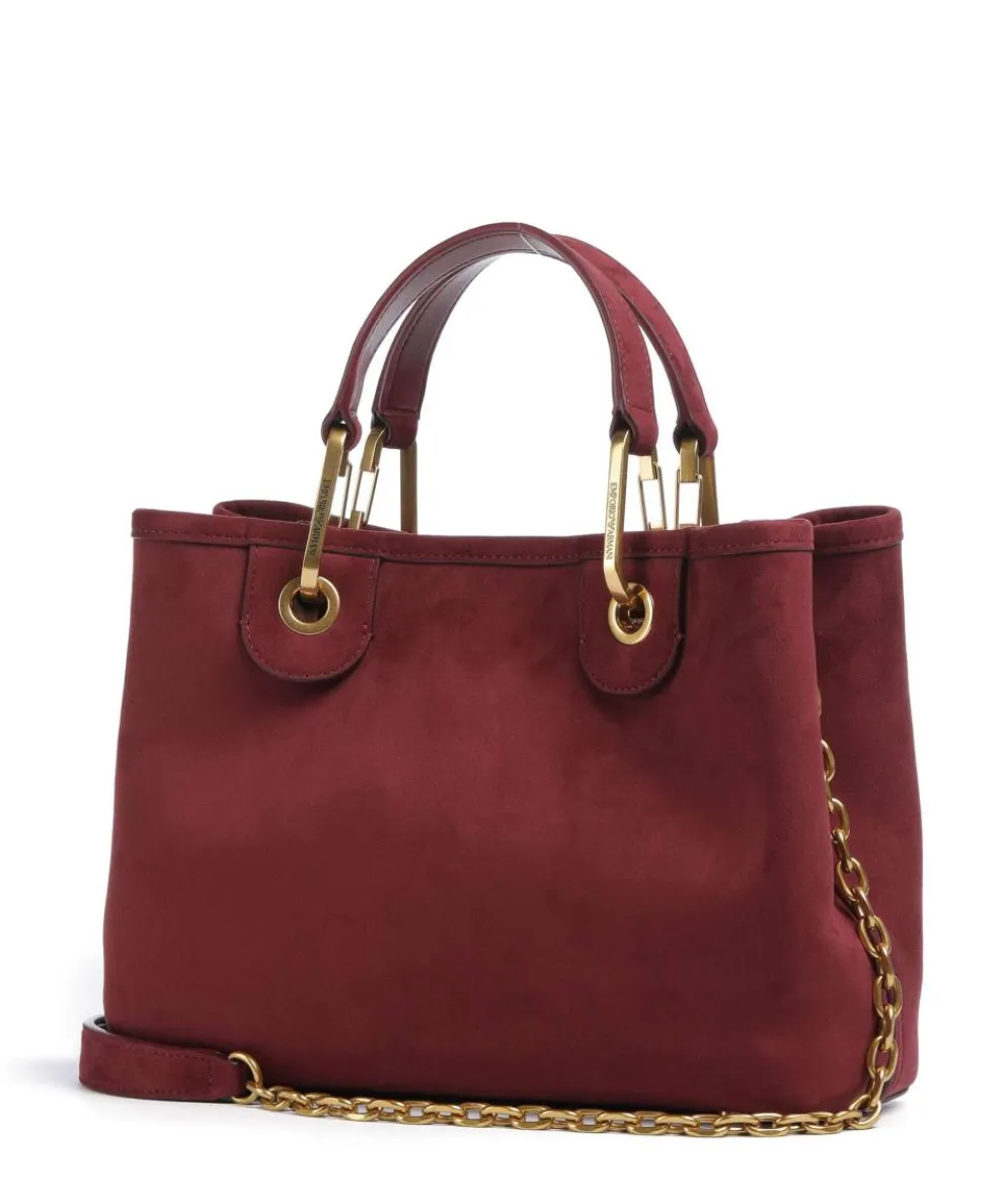 My EA Handtasche aufgerautes Rindsleder dunkelrot